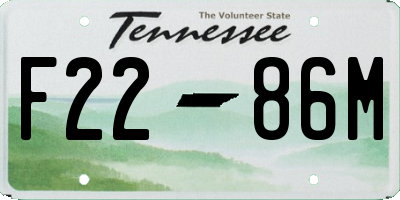 TN license plate F2286M