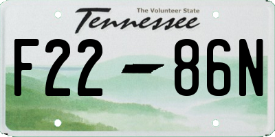 TN license plate F2286N