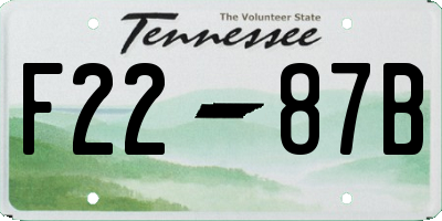 TN license plate F2287B