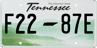 TN license plate F2287E