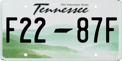 TN license plate F2287F