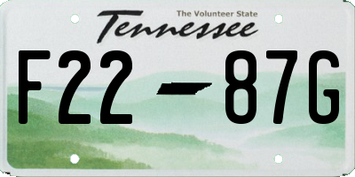 TN license plate F2287G
