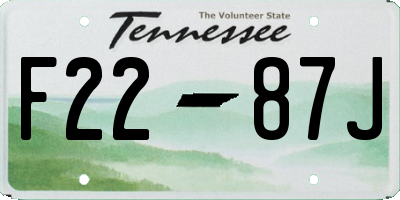 TN license plate F2287J