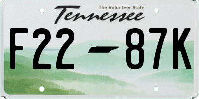 TN license plate F2287K