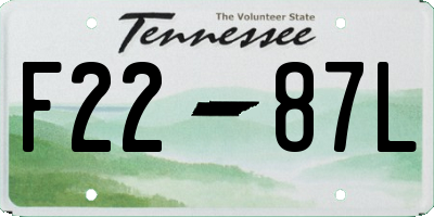 TN license plate F2287L