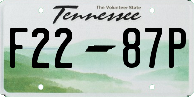 TN license plate F2287P