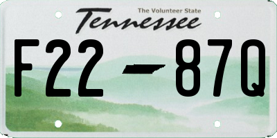TN license plate F2287Q