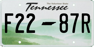 TN license plate F2287R