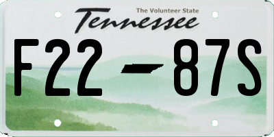 TN license plate F2287S