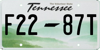 TN license plate F2287T