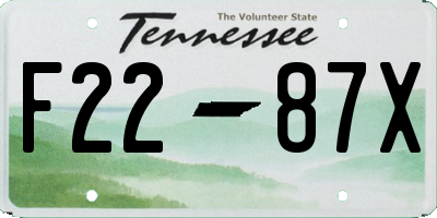 TN license plate F2287X