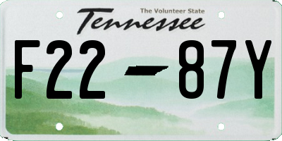 TN license plate F2287Y