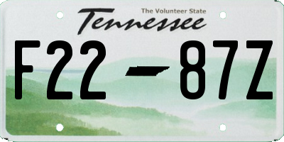 TN license plate F2287Z