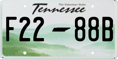 TN license plate F2288B