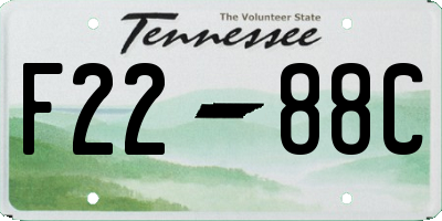 TN license plate F2288C