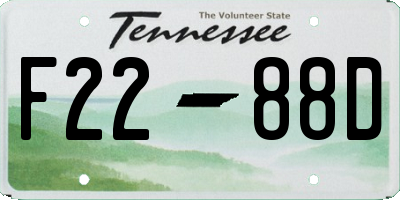 TN license plate F2288D