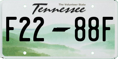 TN license plate F2288F