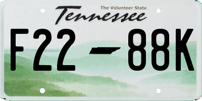 TN license plate F2288K
