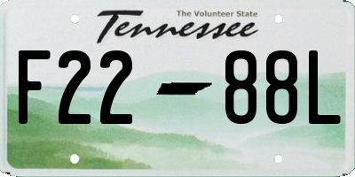 TN license plate F2288L