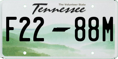 TN license plate F2288M