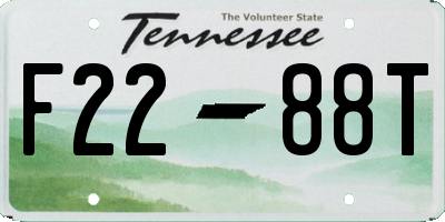 TN license plate F2288T