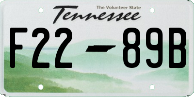TN license plate F2289B