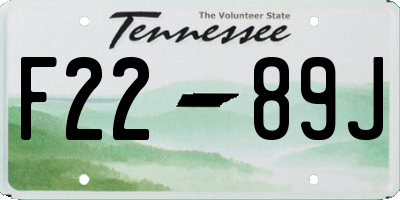 TN license plate F2289J