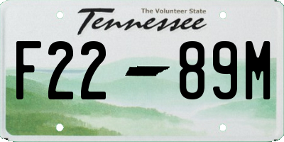 TN license plate F2289M