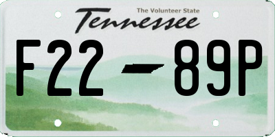 TN license plate F2289P