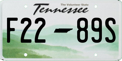 TN license plate F2289S