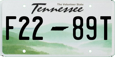 TN license plate F2289T