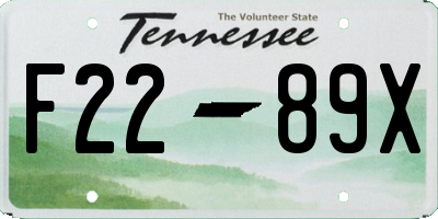 TN license plate F2289X