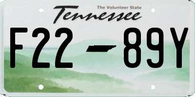 TN license plate F2289Y