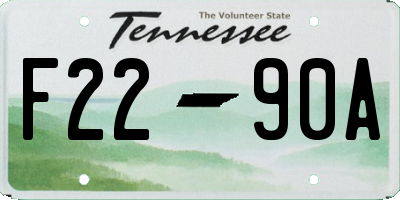 TN license plate F2290A