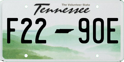 TN license plate F2290E