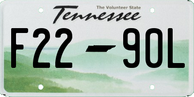 TN license plate F2290L