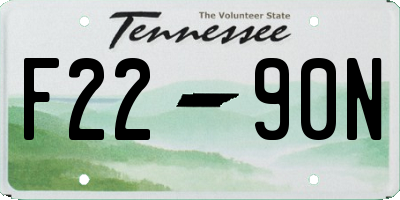 TN license plate F2290N