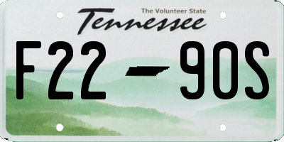 TN license plate F2290S