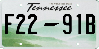 TN license plate F2291B