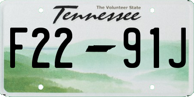 TN license plate F2291J