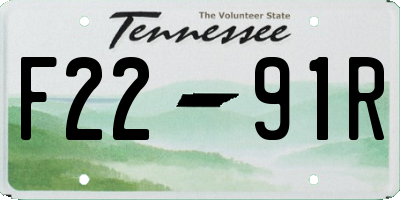 TN license plate F2291R