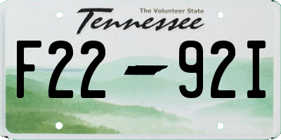 TN license plate F2292I