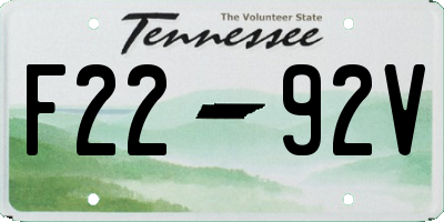 TN license plate F2292V