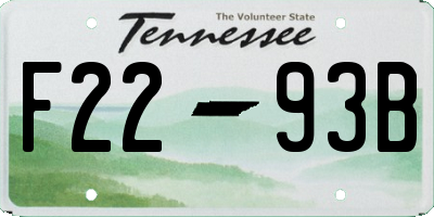 TN license plate F2293B