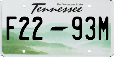 TN license plate F2293M