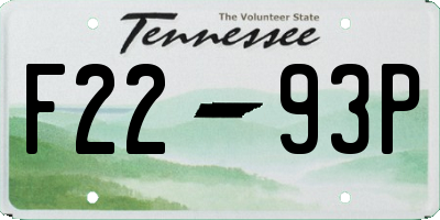 TN license plate F2293P