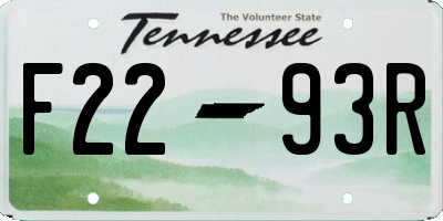 TN license plate F2293R