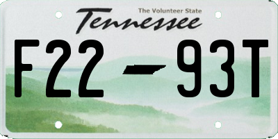 TN license plate F2293T