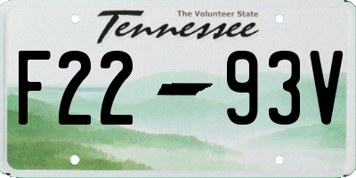 TN license plate F2293V