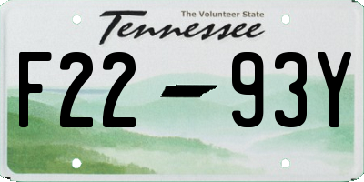 TN license plate F2293Y